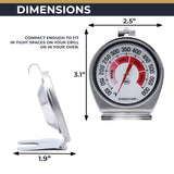 Precixe 2.5 Inch Stainless Steel Oven and Grill Thermometer 2-Pack