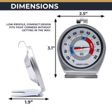 Precixe 2.5 Inch Stainless Steel Fridge and Freezer Thermometer 2-Pack