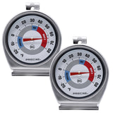 Precixe 2.5 Inch Stainless Steel Fridge and Freezer Thermometer 2-Pack