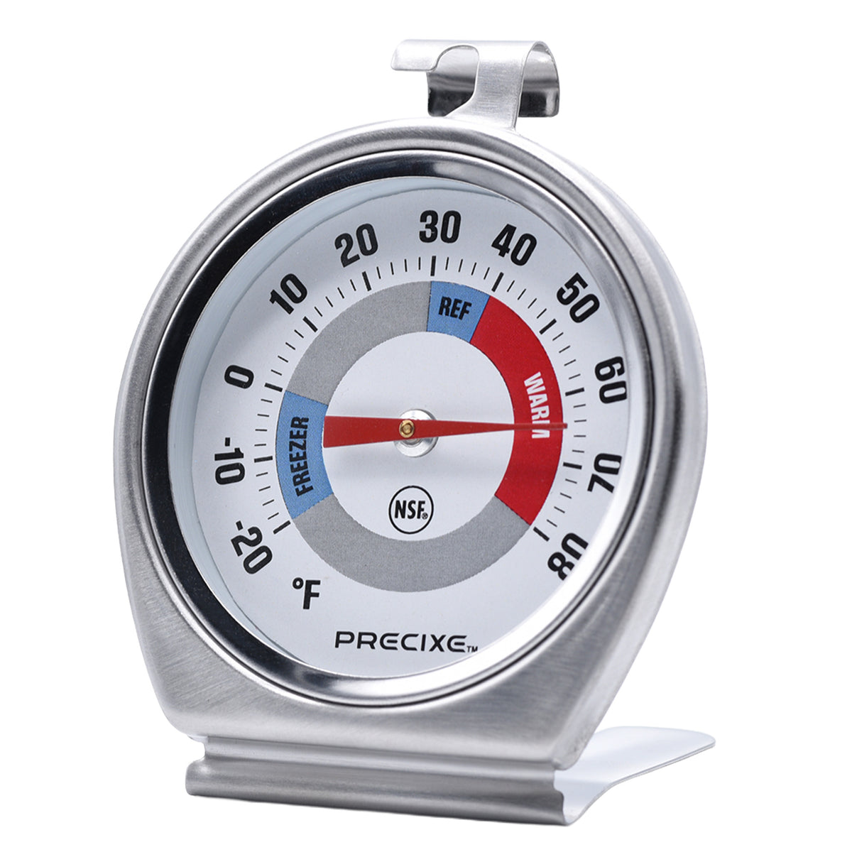 Precixe 2.5 Inch Stainless Steel Fridge and Freezer Thermometer 2-Pack