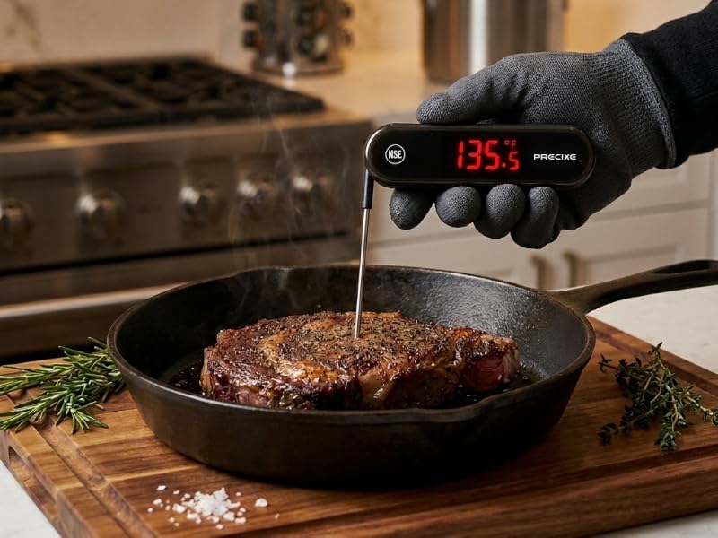 Precixe NSF Digital Meat Thermometer | Instant Read Folding Probe